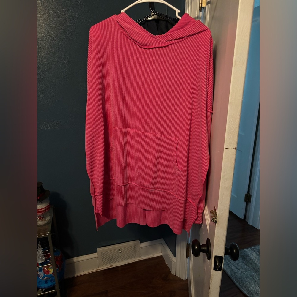 Haptics raised ribbed hoodie